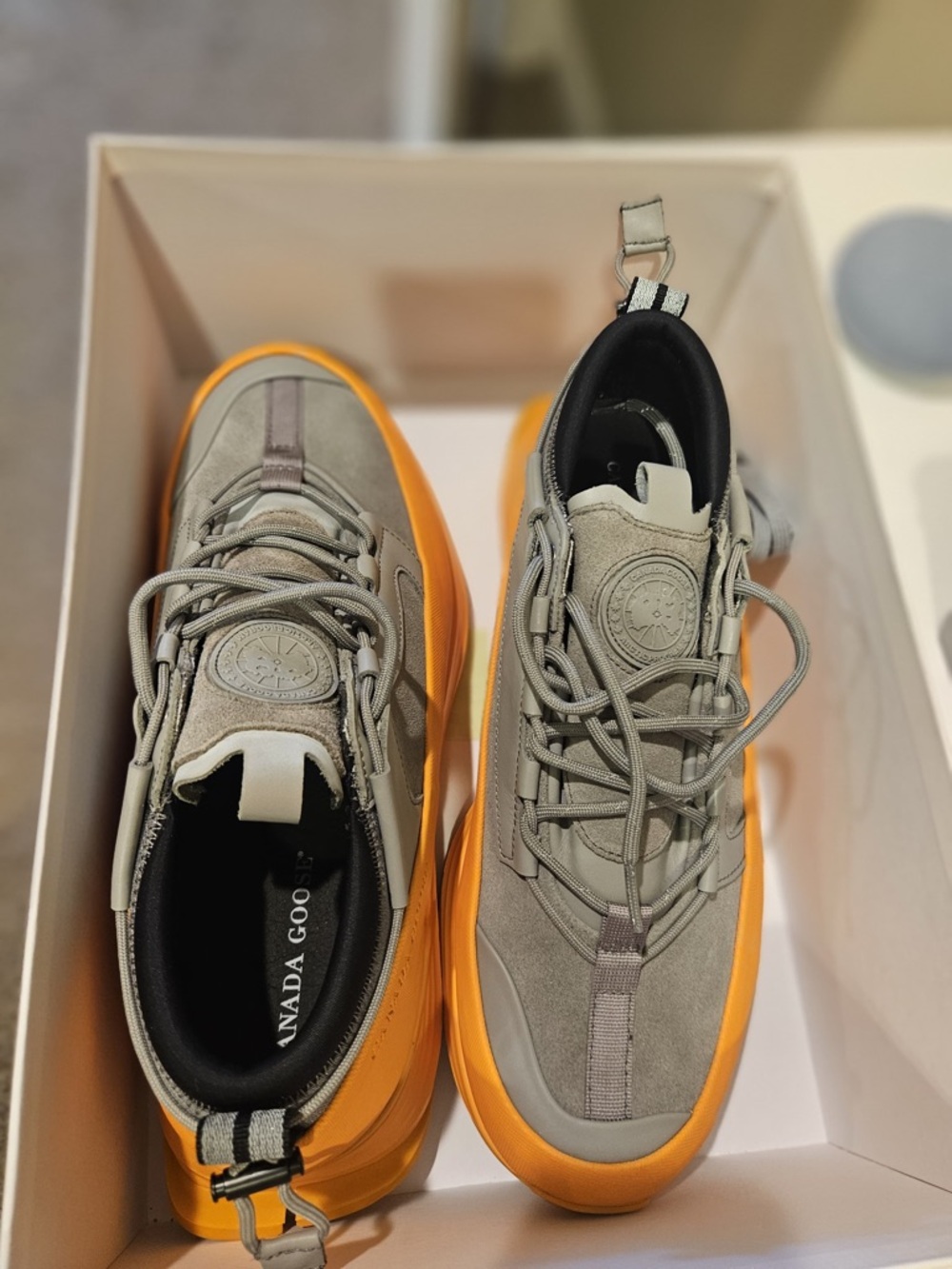 Canada Goose Glacier Trail Sneaker Gray Orange 7785M Men's Athletic Shoes